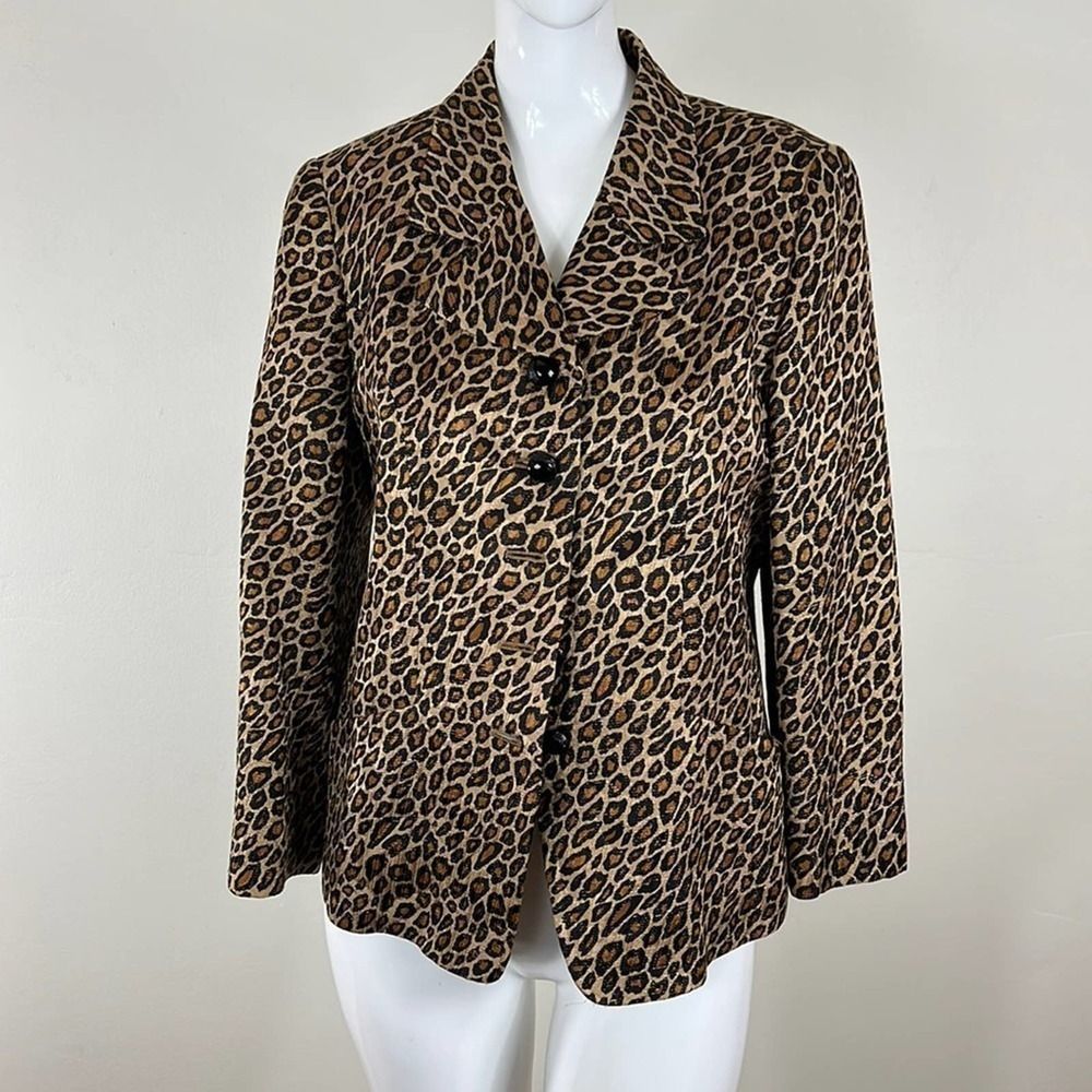 Vintage Leilian leopard print jacket coat blazer size 7